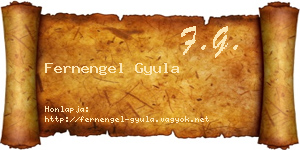 Fernengel Gyula névjegykártya