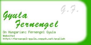 gyula fernengel business card